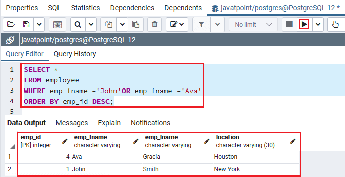 PostgreSQL IN Condition