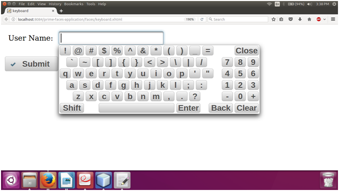 PrimeFaces Keyboard 2