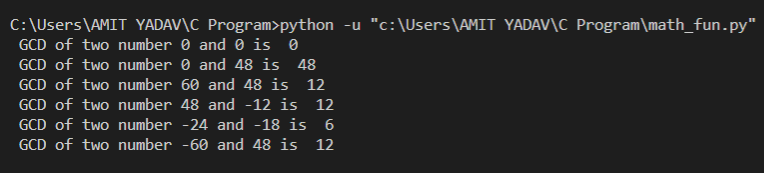 GCD of two number in python