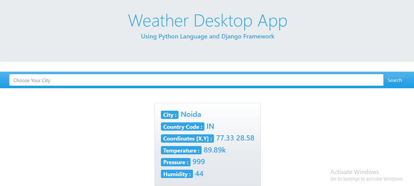 Weather App in Django