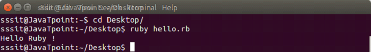 Ruby Hello ruby program 2