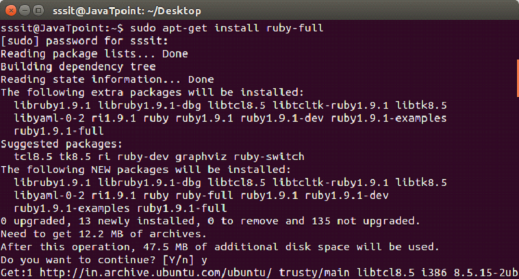 Ruby installation 1