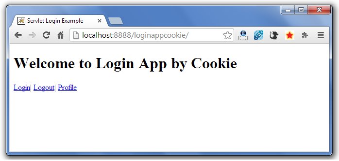 servlet cookie login example 1