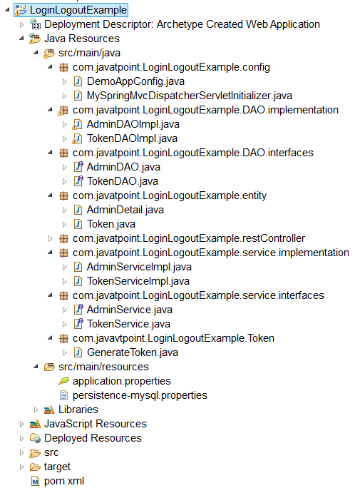 Spring Angular Login and Logout Application