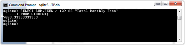 Sqlite Sum function 3