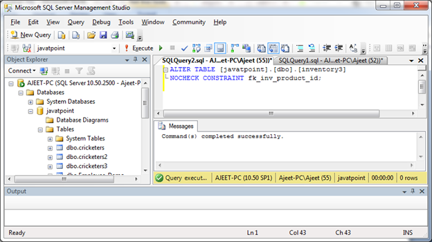 Sql Server Disable Foreign Key Check