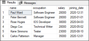 SQL Server DATEDIFF Function