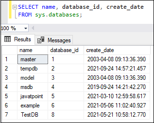 SQL Server Show/List Databases