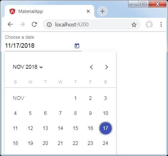 Angular Material Datepicker