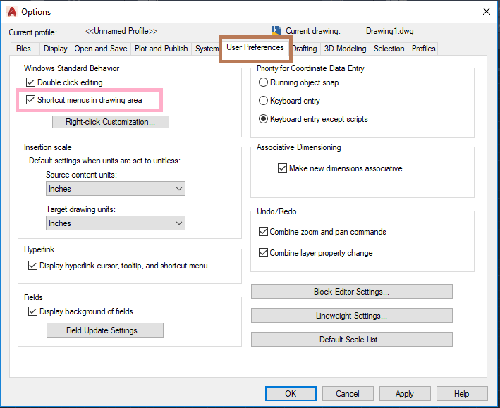 Mouse Controls in AutoCAD