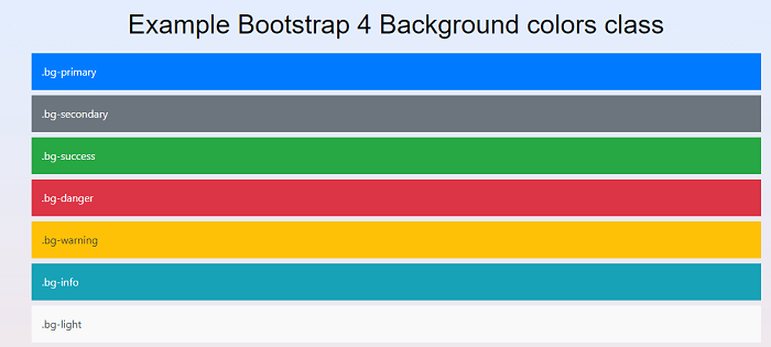 Bootstrap 4 colors