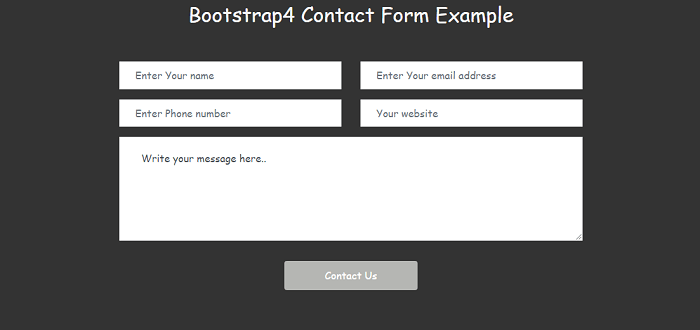 Bootstrap 4 Contact form
