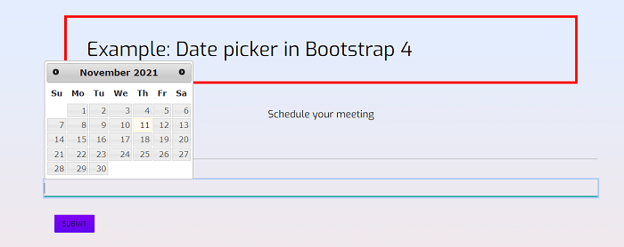 Bootstrap 4 Datepicker