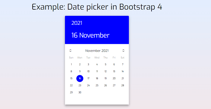 Bootstrap 4 Datepicker