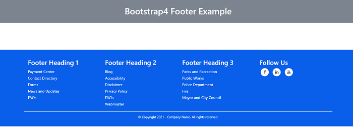 Bootstrap 4 footer