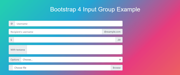 Bootstrap 4 Input groups