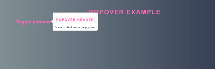 Bootstrap 4 Popover