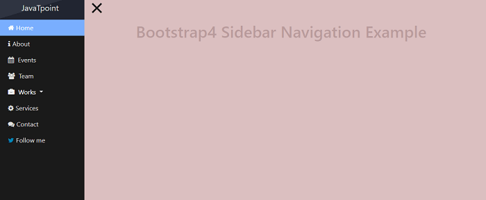 Bootstrap 4 Sidebar