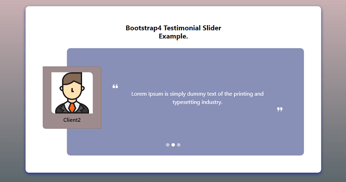 Bootstrap 4 testimonial slider