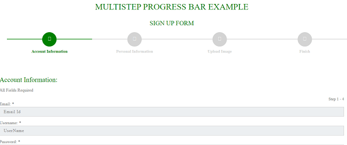 Multi step progress bar in Bootstrap 4