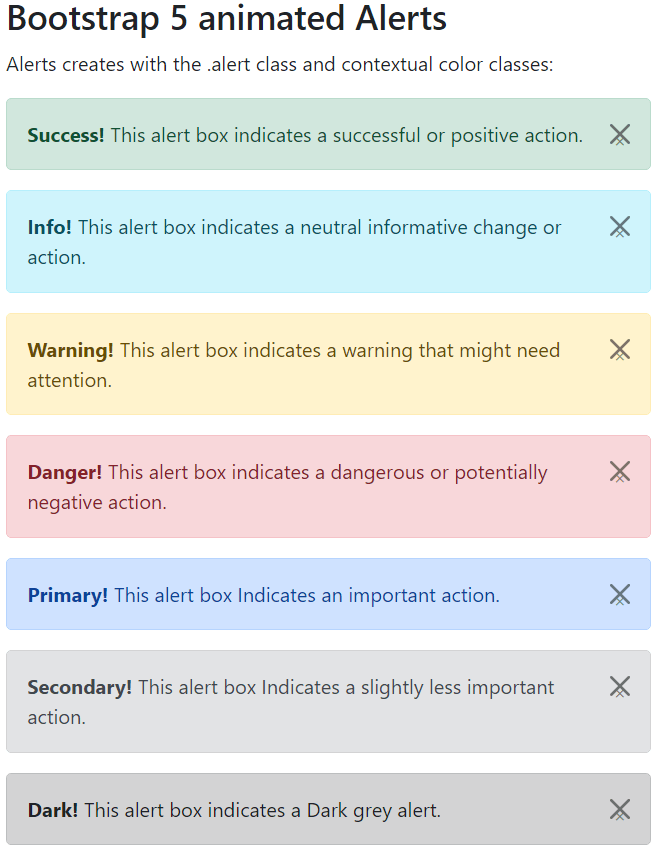 Bootstrap 5 Alerts