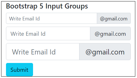 Bootstrap 5 Input Groups