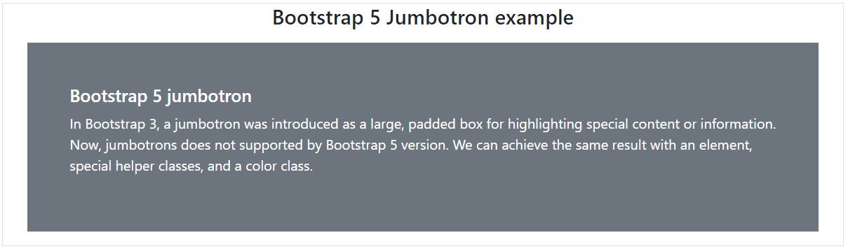 Bootstrap 5 jumbotron