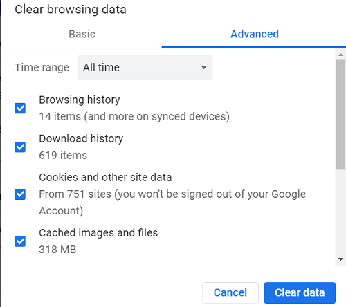 How to delete cookies on Chrome