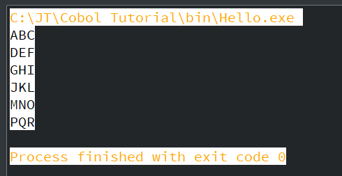 COBOL Array/Table Processing