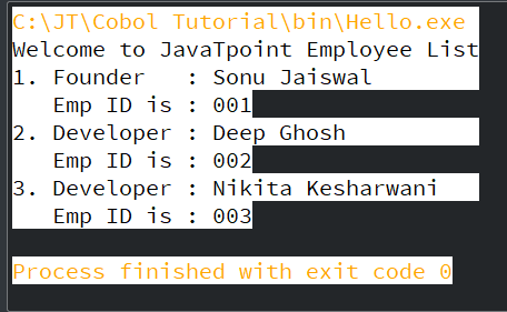 COBOL Divisions