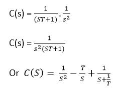 Time Response of first order system