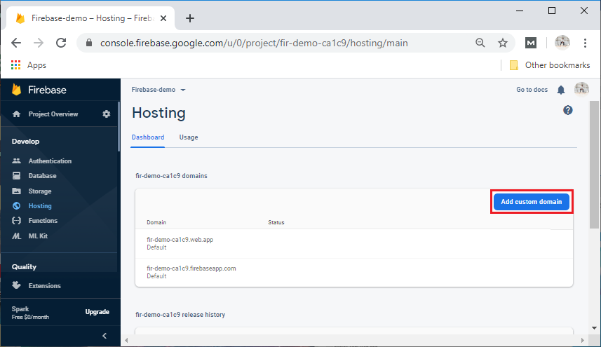 Firebase hosting