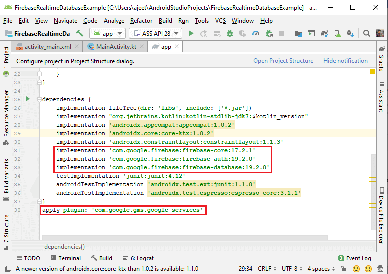 Firebase: Real-time database setup and configuration