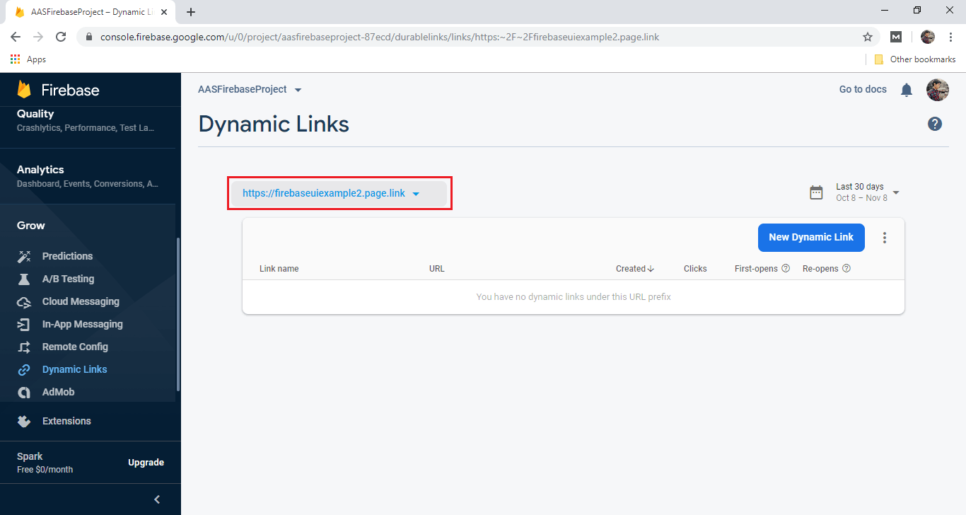Firebase Authentication using email link