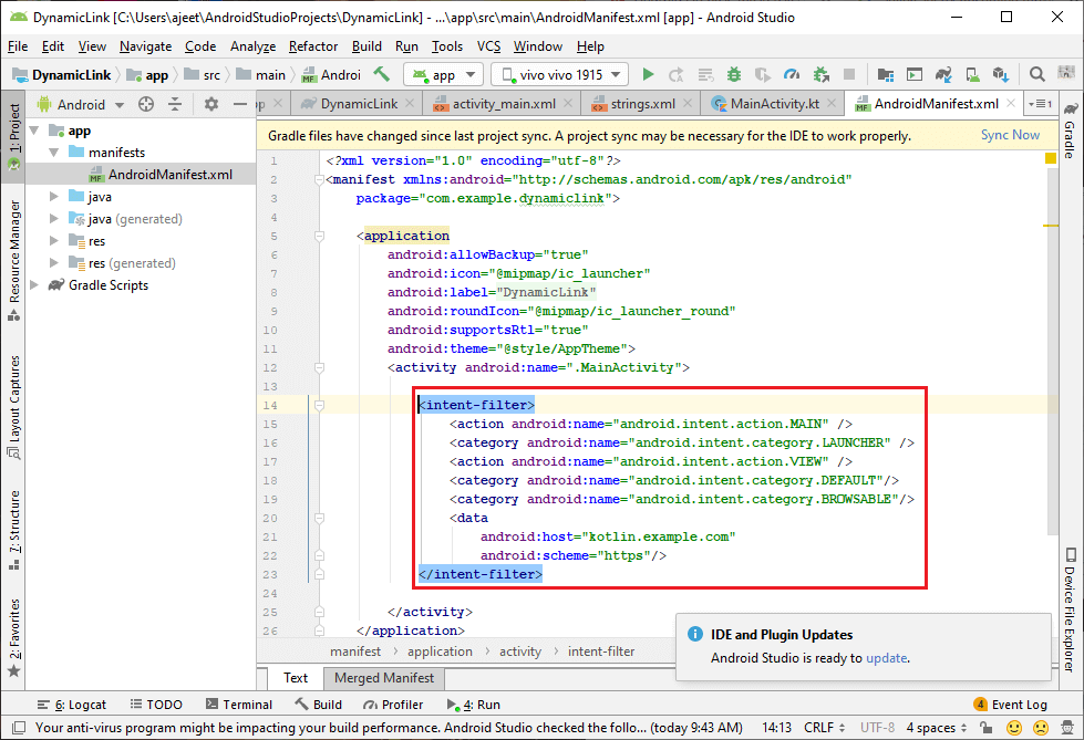 Receiving Dynamic Links in Firebase