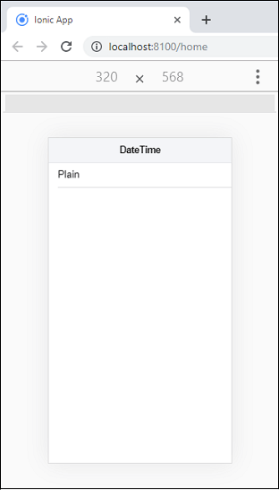 Ionic DateTime