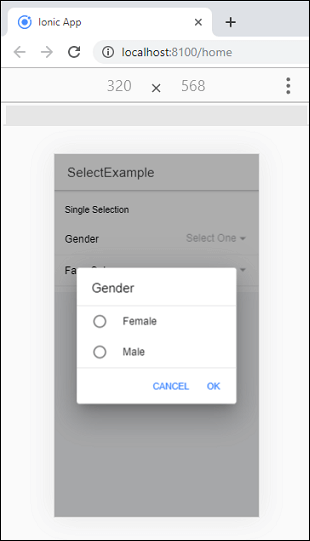 Ionic Select