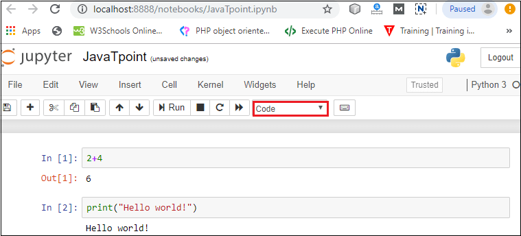 Types of cells in Jupyter Notebook