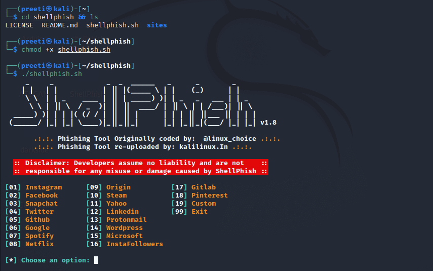 Phishing Tools for Kali Linux