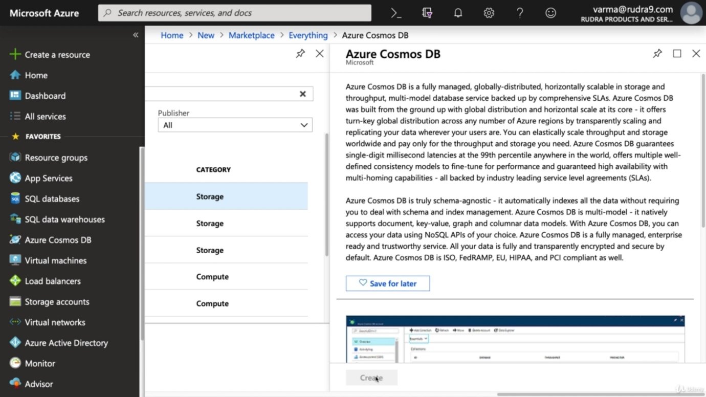 Azure COSMOS Database