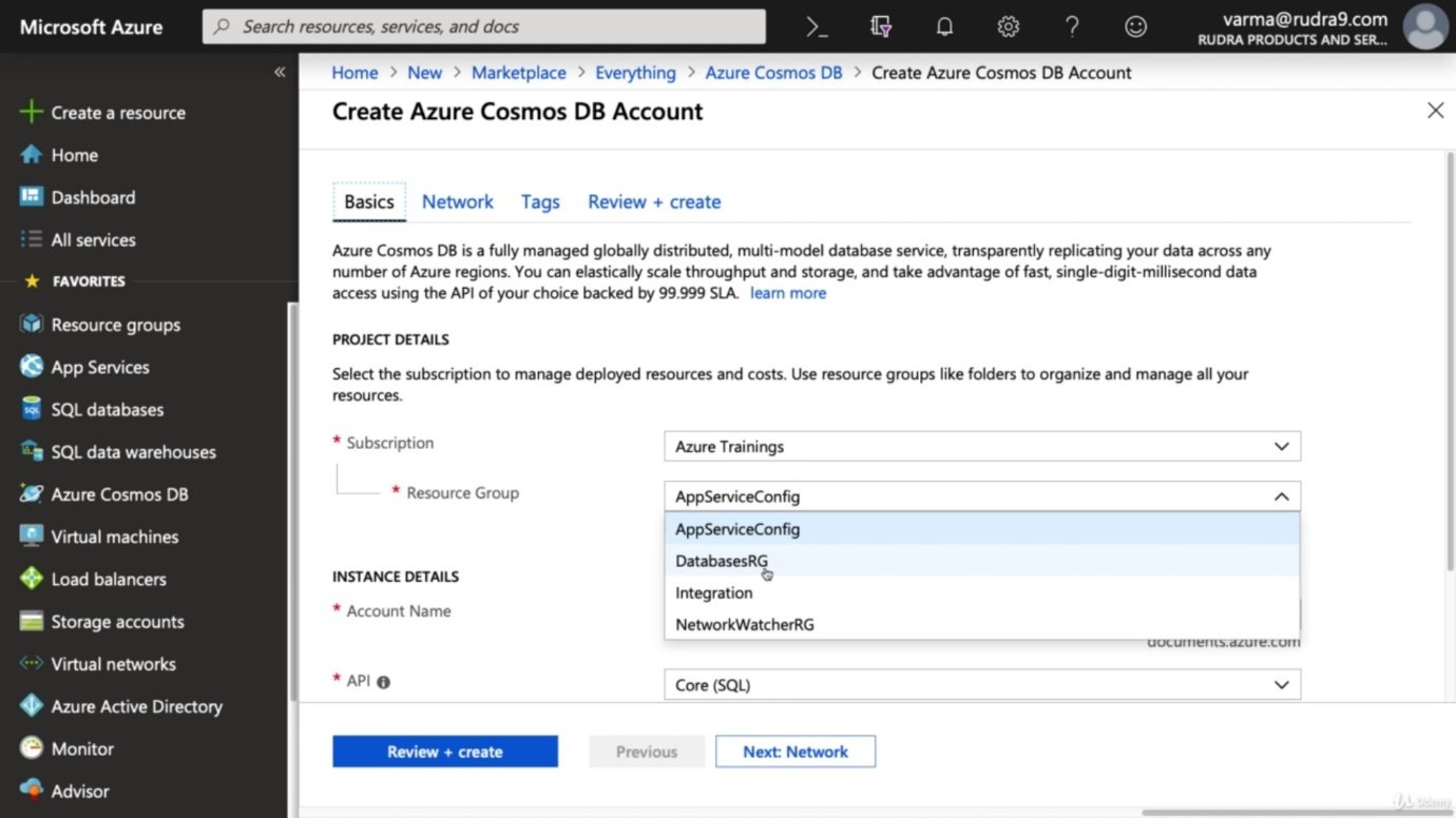 Azure COSMOS Database