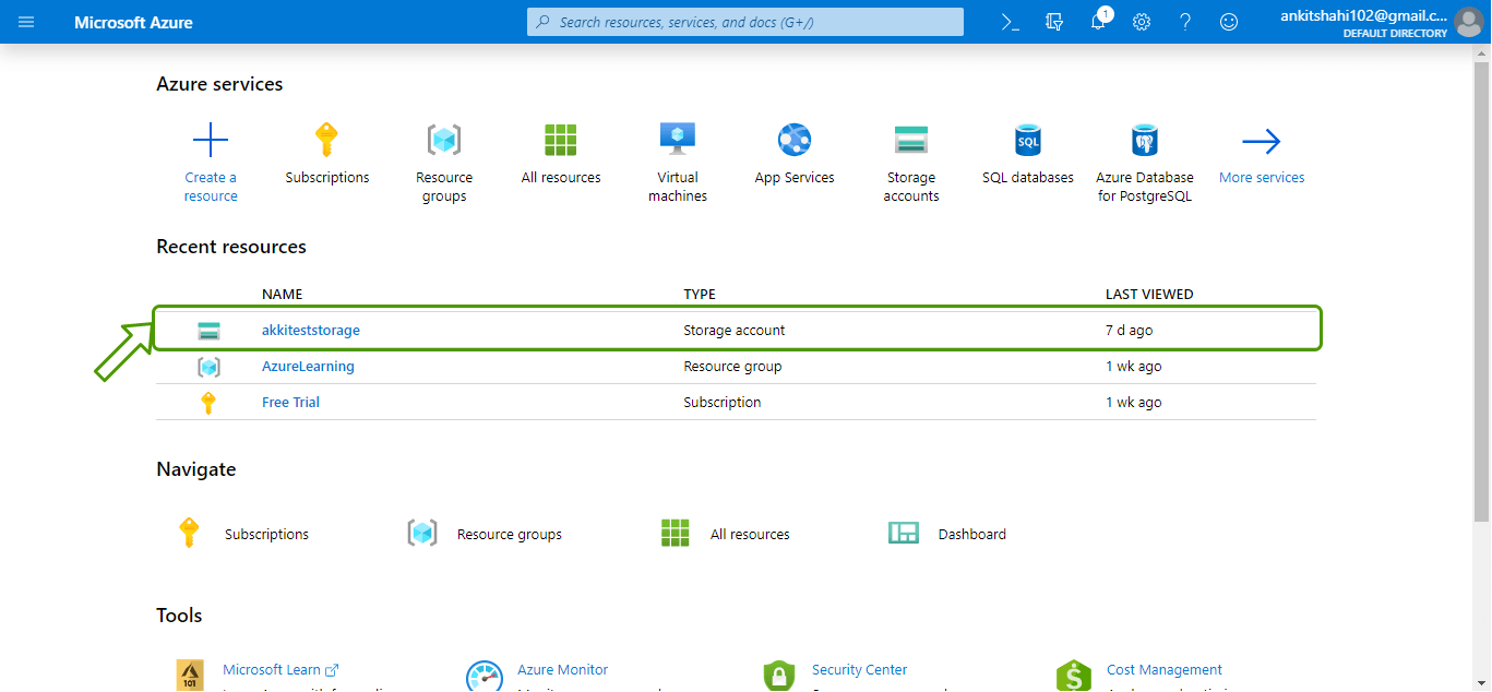 Creating a container and adding a blob to the container