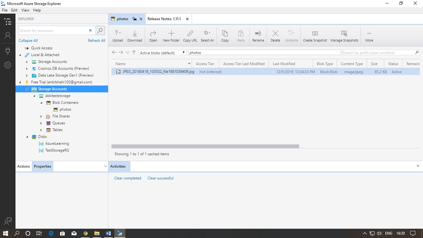 Azure Storage Resource Tool