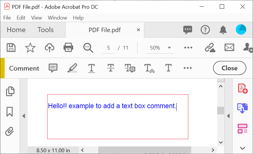 Add Comments in PDF