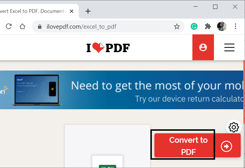 Convert Excel to PDF