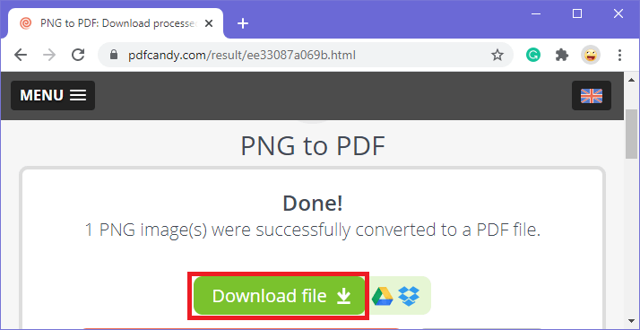 Convert PNG to PDF