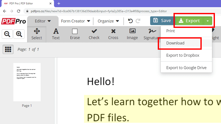 Highlight Text in PDF