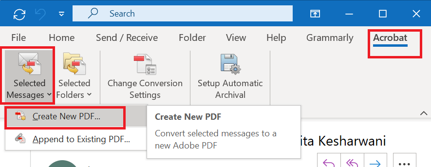 Save Email in PDF