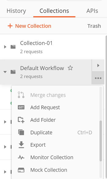 Workflows in Postman