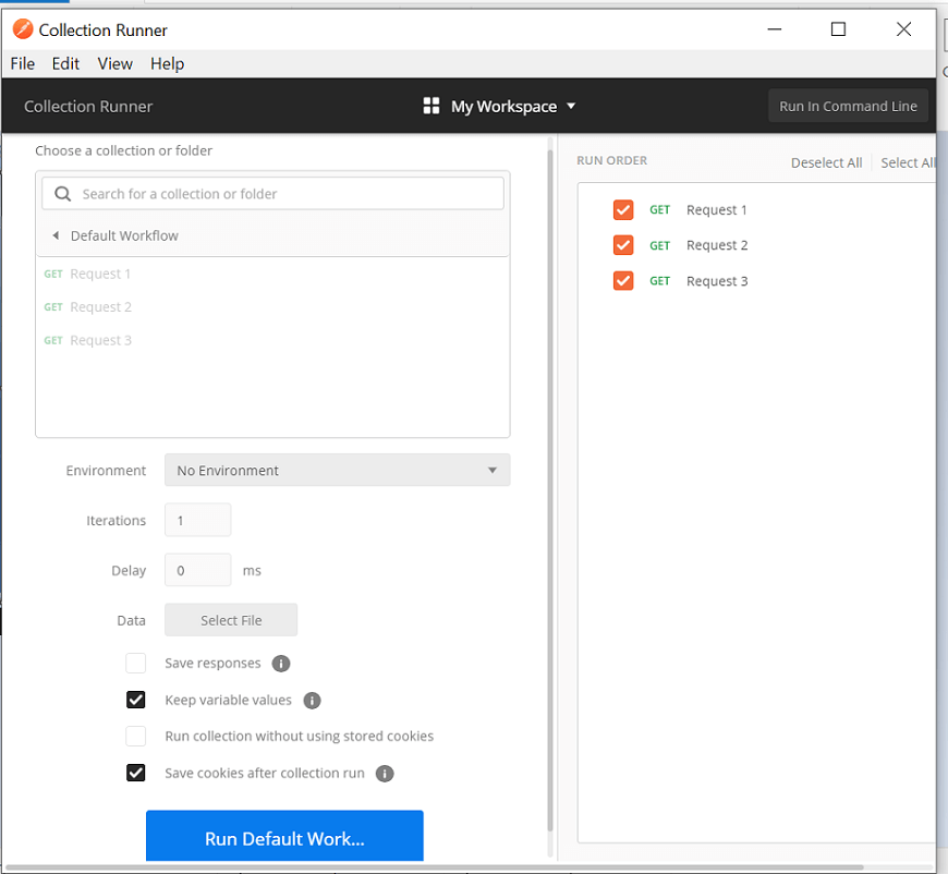 Workflows in Postman